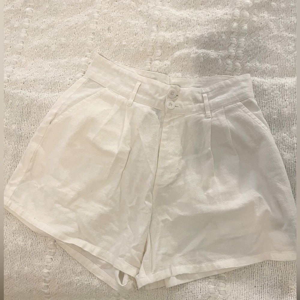 Primark white high waisted shorts